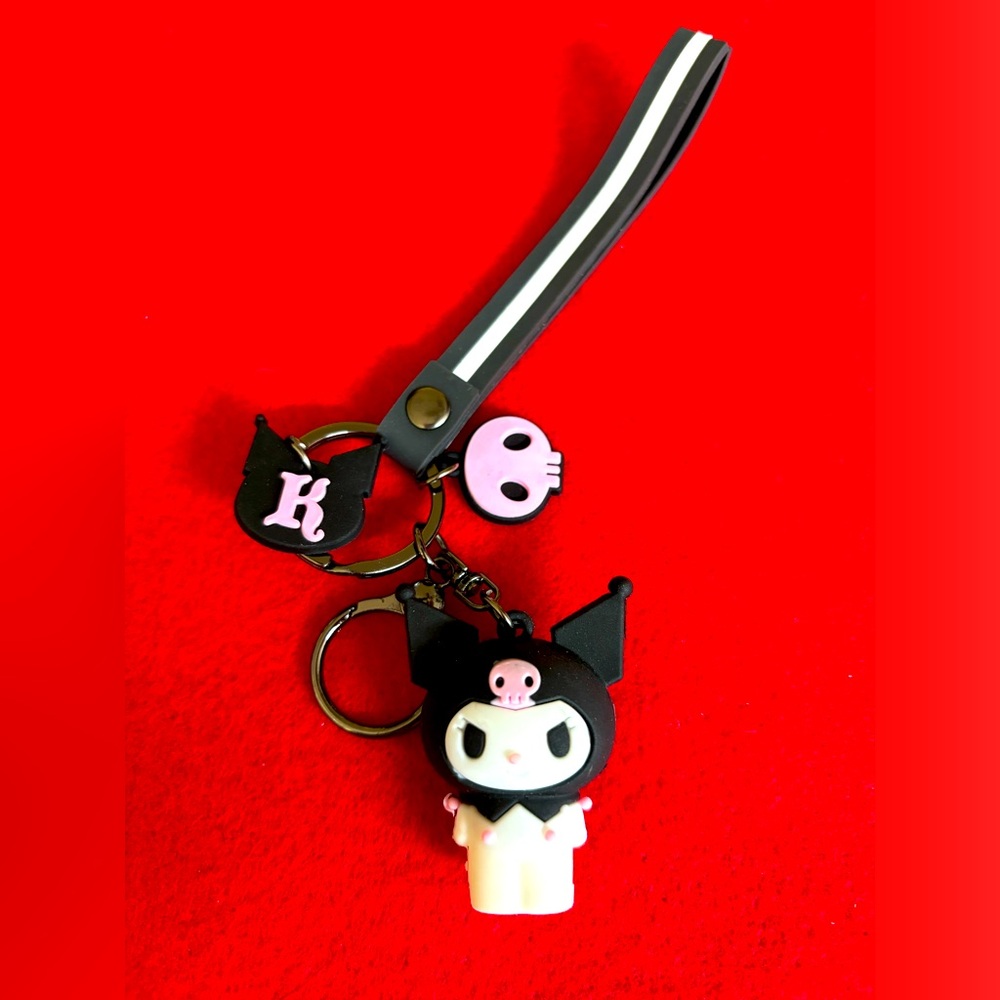Sanrio Kuromi Keychain with Pink and Black Accents NWOT